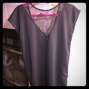 Black Top with Lace detail